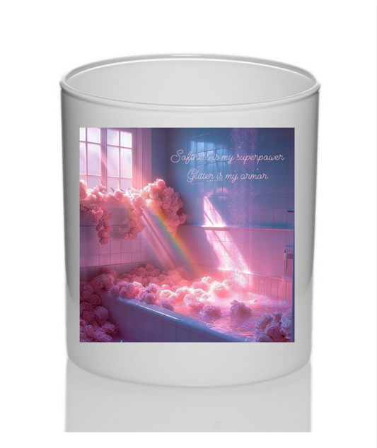 glitter bath candle