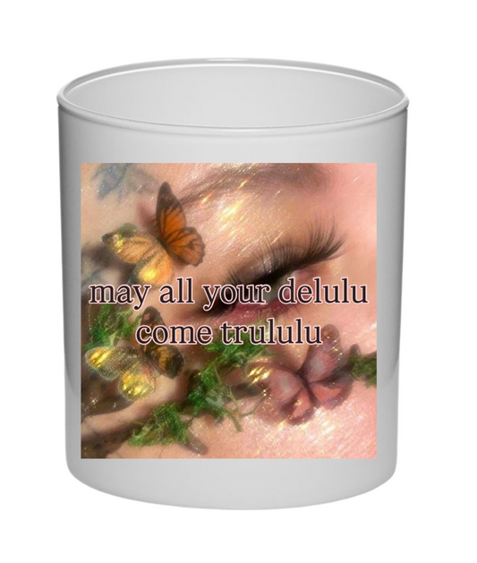 Butterfly delulu candle
