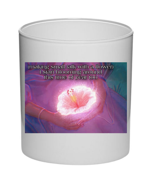Blooming flower candle